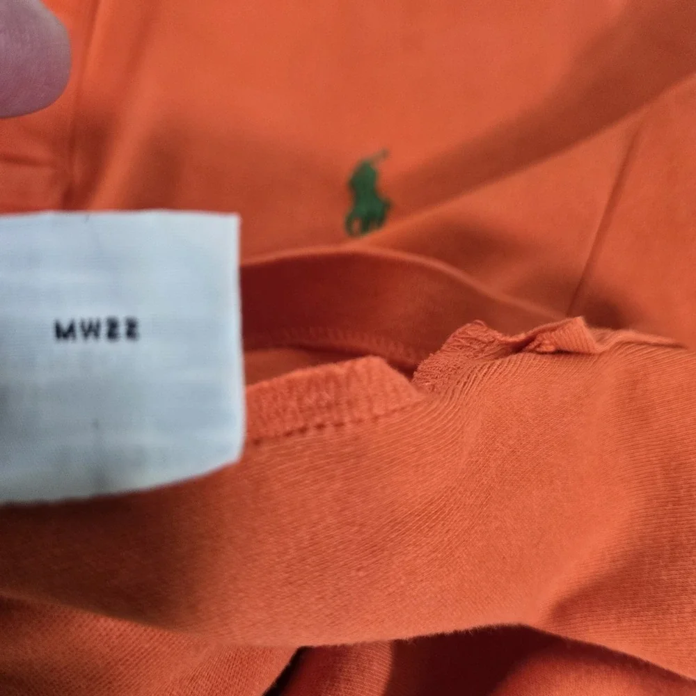 Polo Ralph Lauren Soft Touch Shirt Sz Medium Green‎ Pony Orange